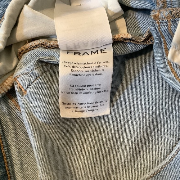 Women’s Petite Frame Denim Blue Skinny Jeans High-Rise Size 24 - Picture 7 of 12